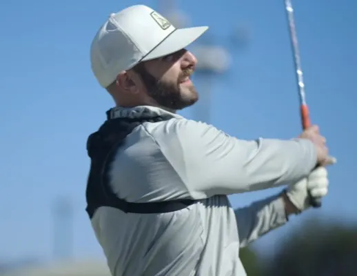 Lesson in progress on the practice range